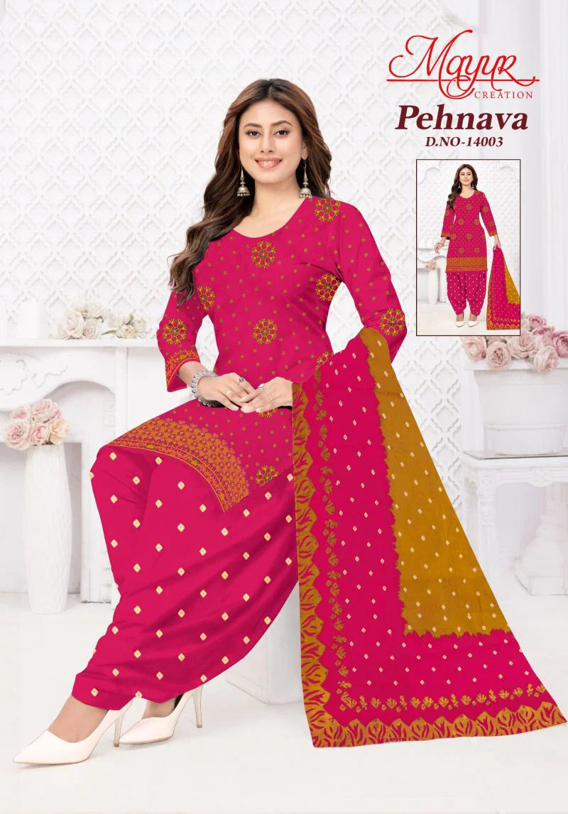 Mayur Pehnava Vol 14 Cotton Printed Fancy Dress Material