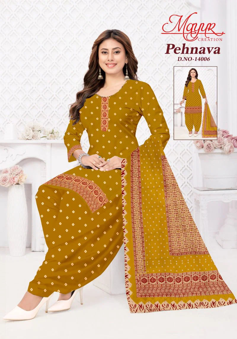 Mayur Pehnava Vol 14 Cotton Printed Fancy Dress Material