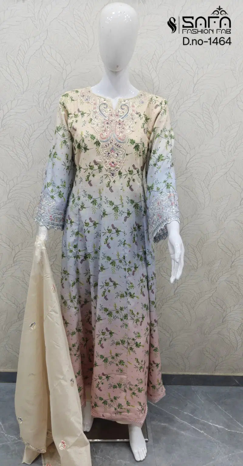Safa Fashion Fab 1464 Cotton Embroidered Salwar Suit Collection