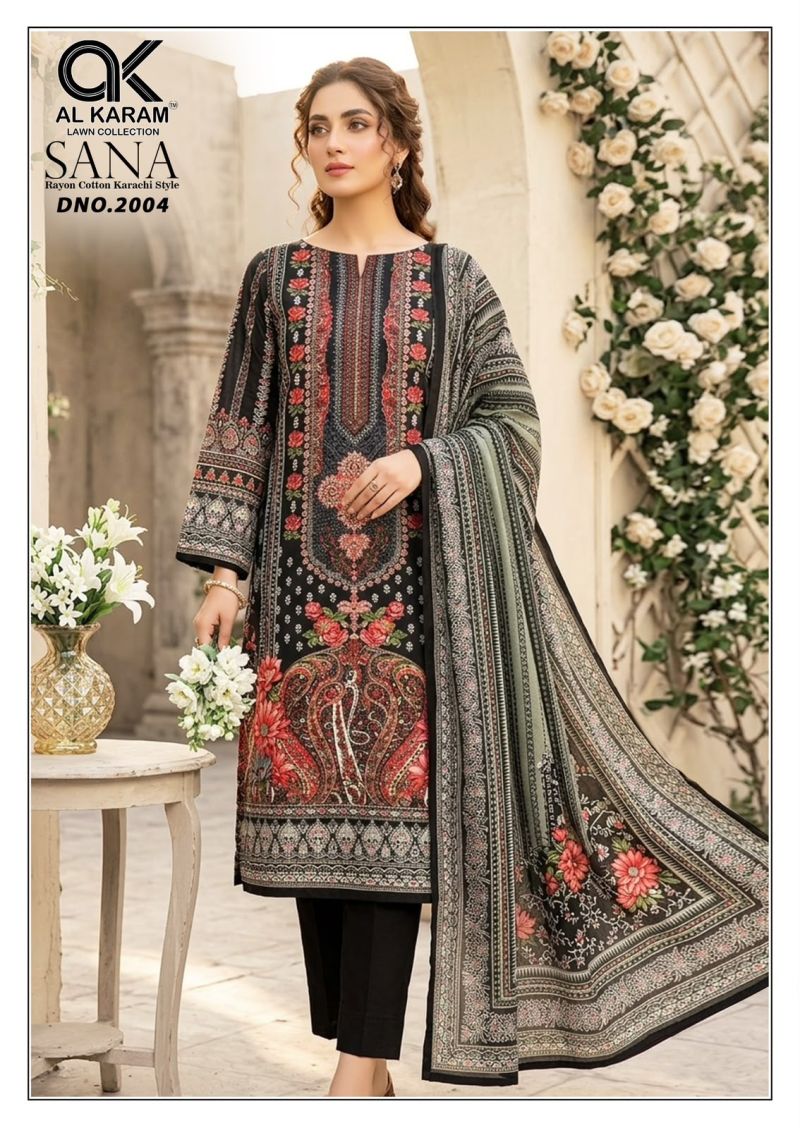 Al Karam Sana Vol 2 Readymade Rayon Cotton Karachi Kurti Pant With Dupatta