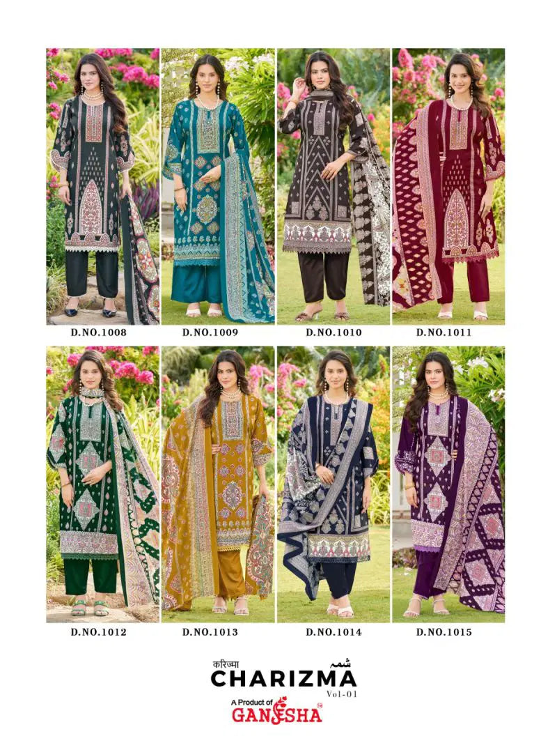 Ganesha Charizma Vol 1 Cotton Printed Karachi Dress Material