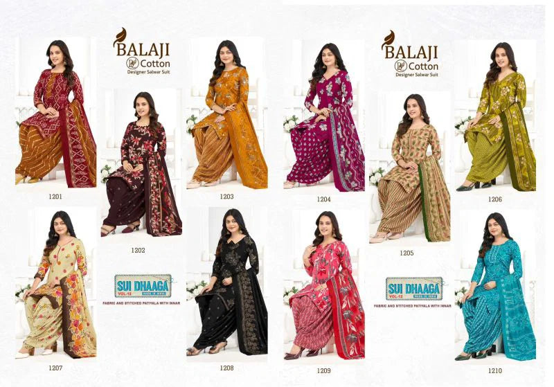 Balaji Sui Dhaaga Vol 12 Cotton Printed Daily Wear Dress Material