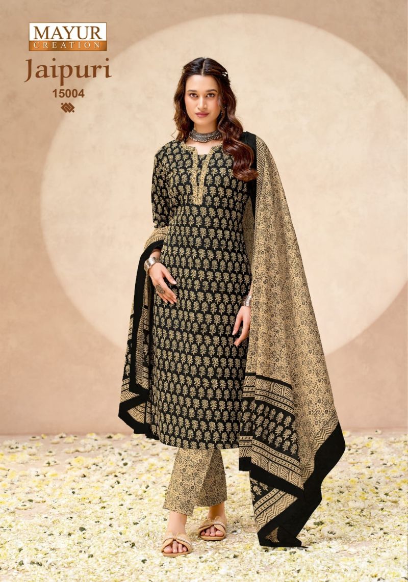 Mayur Jaipuri Vol 15 Cotton Printed Fancy Dress Material