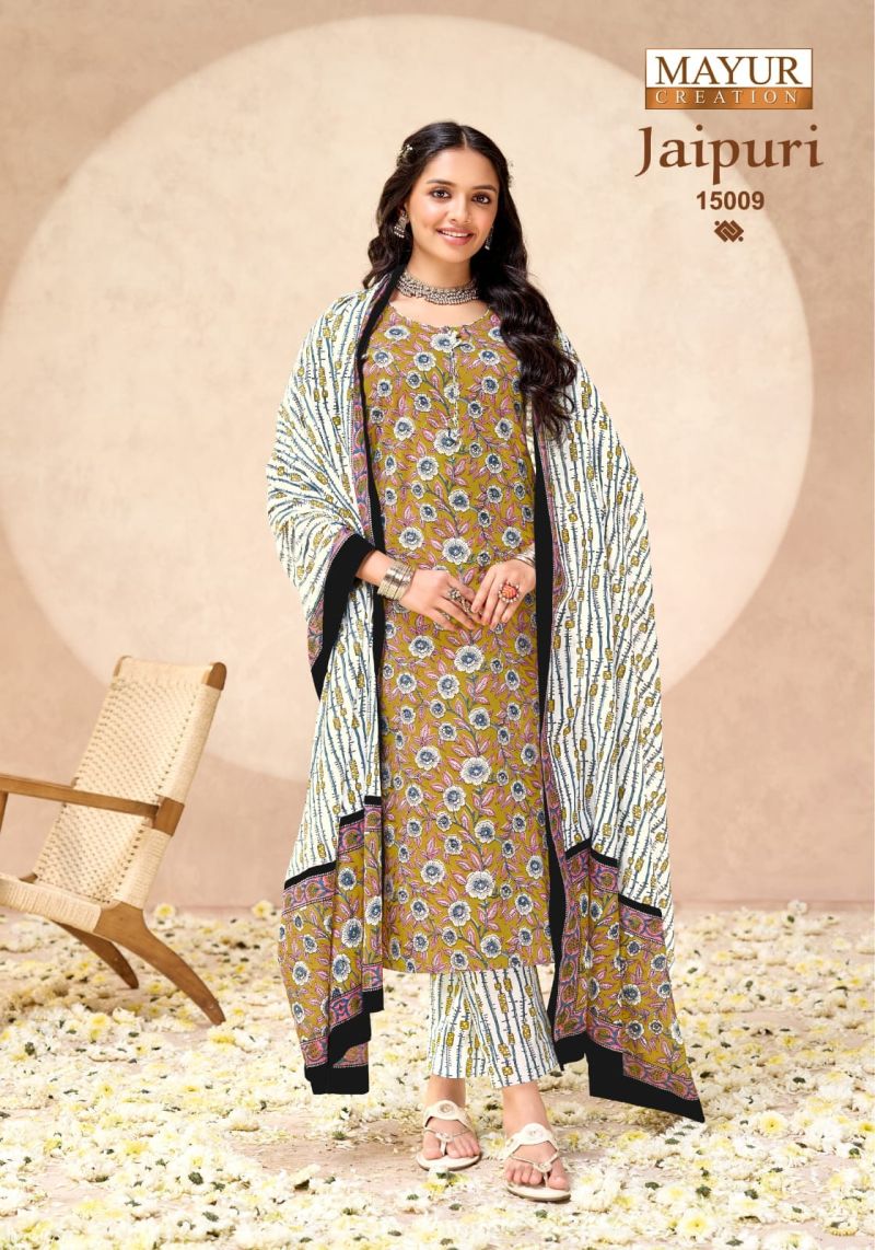Mayur Jaipuri Vol 15 Cotton Printed Fancy Dress Material