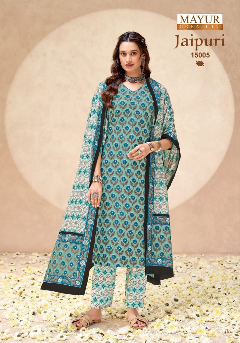 Mayur Jaipuri Vol 15 Cotton Printed Fancy Dress Material