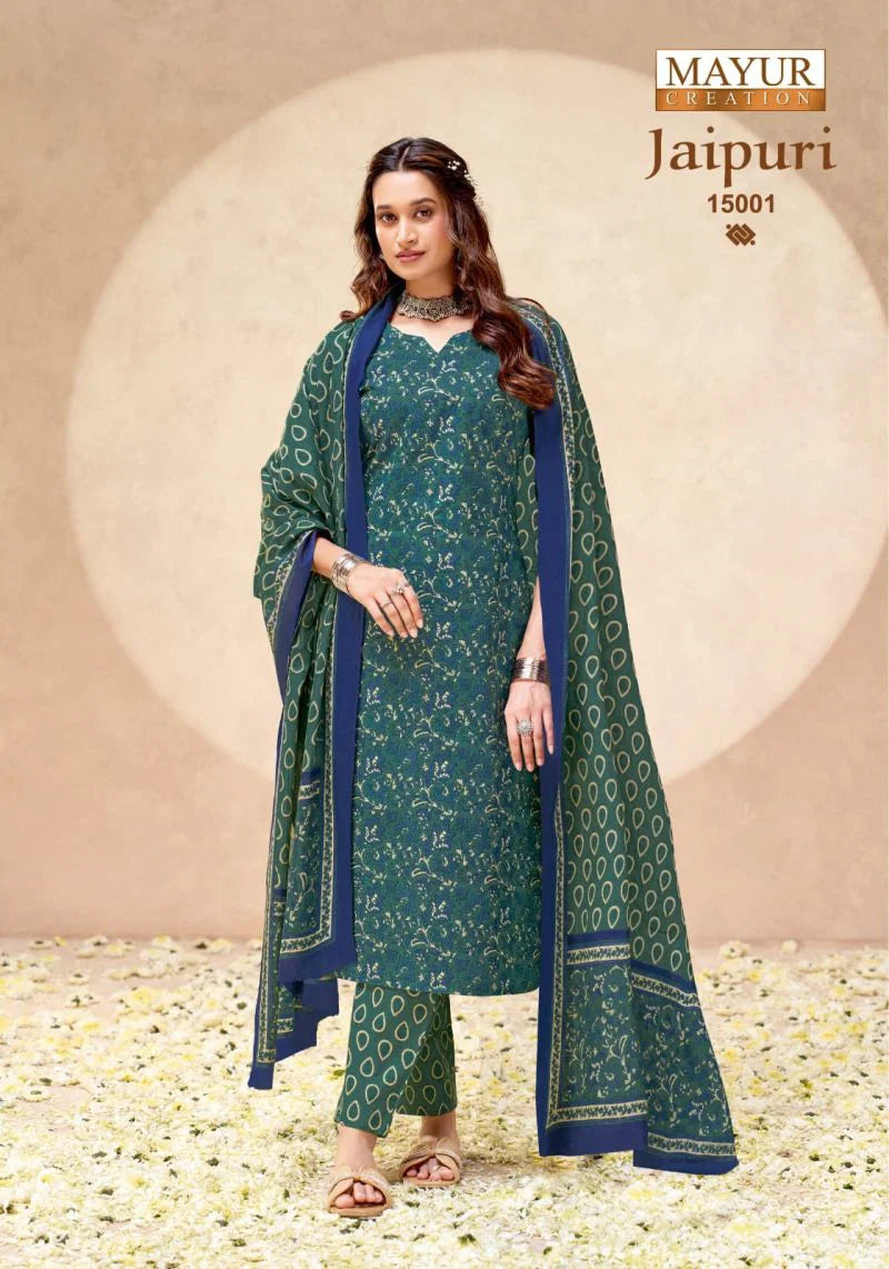 Mayur Jaipuri Vol 15 Cotton Printed Fancy Dress Material