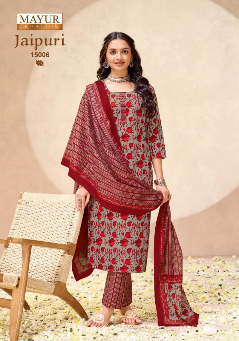 Mayur Jaipuri Vol 15 Cotton Printed Fancy Dress Material