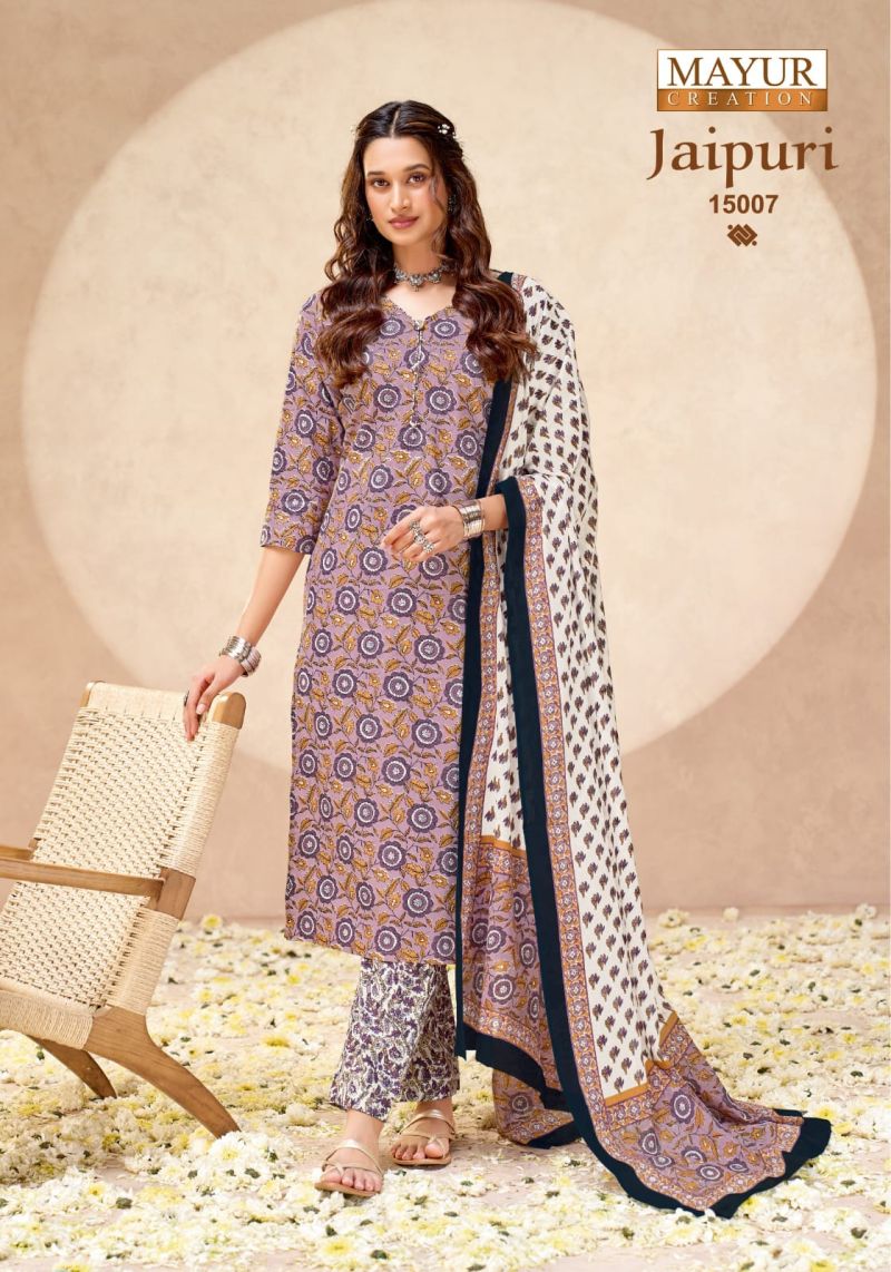 Mayur Jaipuri Vol 15 Cotton Printed Fancy Dress Material