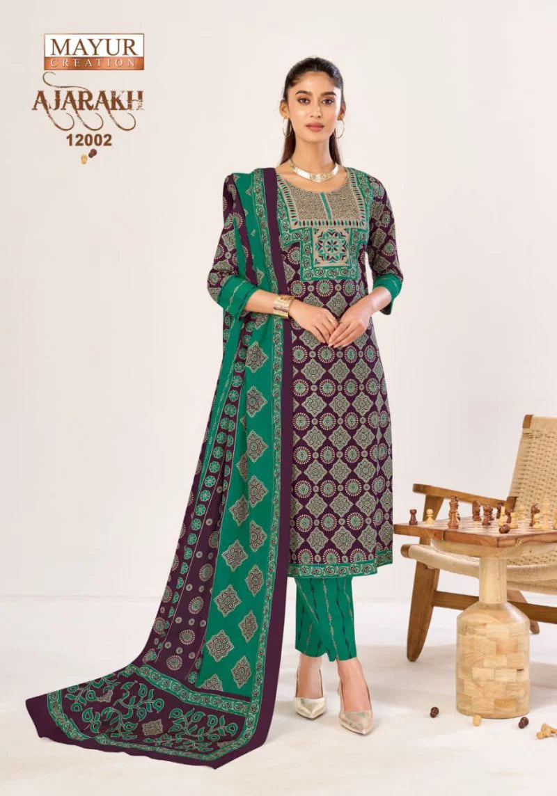 Mayur Ajarakh Vol 12 Readymade Cotton Kurti Pant With Dupatta
