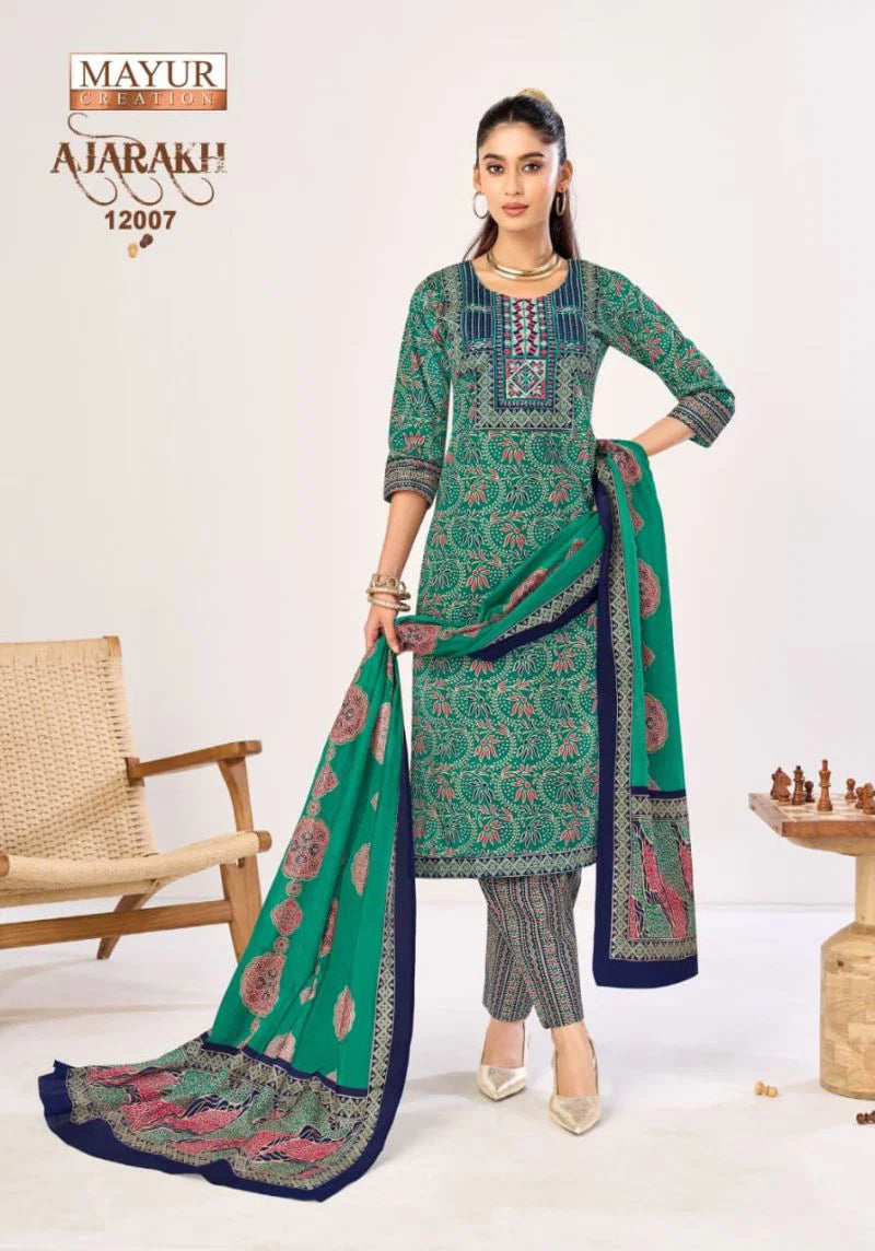 Mayur Ajarakh Vol 12 Readymade Cotton Kurti Pant With Dupatta