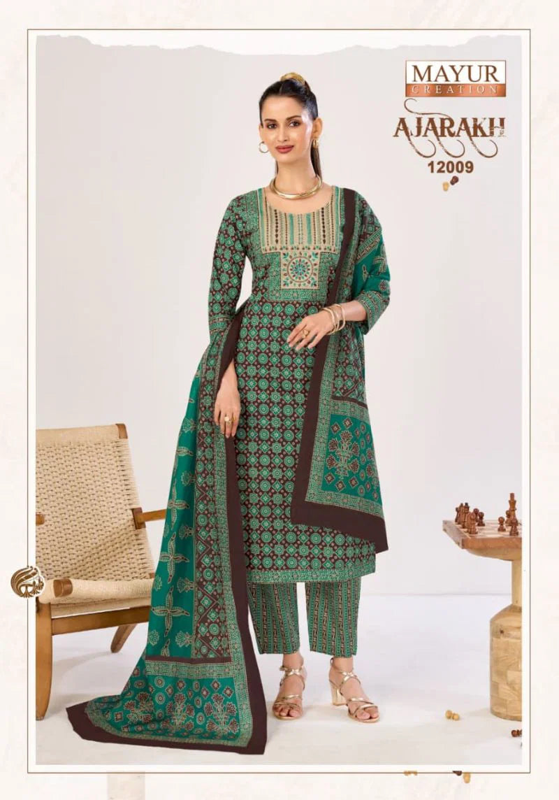 Mayur Ajarakh Vol 12 Readymade Cotton Kurti Pant With Dupatta