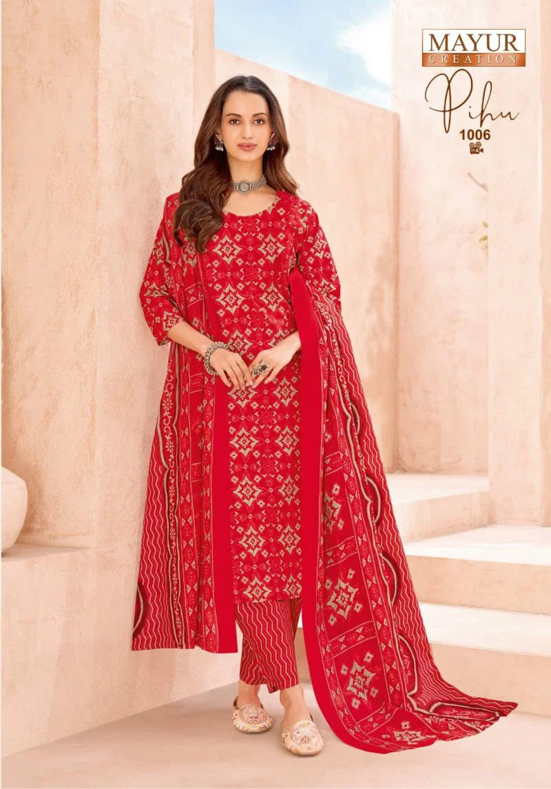 Mayur Pihu D No 1001 To 10 Cotton Printed Fancy Dress Material