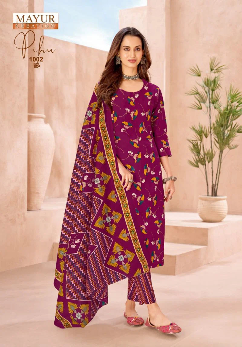 Mayur Pihu D No 1001 To 10 Cotton Printed Fancy Dress Material
