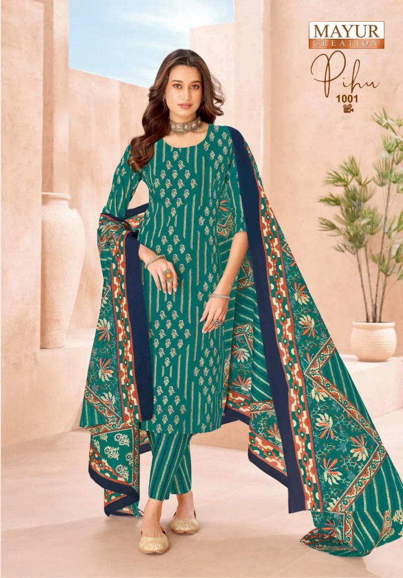 Mayur Pihu D No 1001 To 10 Cotton Printed Fancy Dress Material