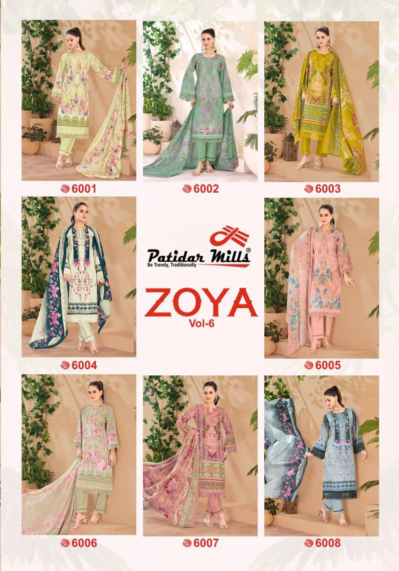 Patidar Zoya Vol 6 Cotton Printed Karachi Dress Material Collection