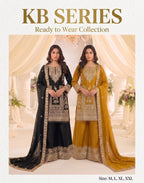 Kb Super Hit 3322 Chinon Sequence Worked Ready To Wear Salwar Suit