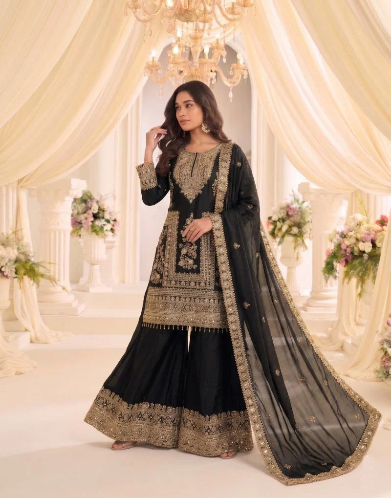 Kb Super Hit 3322 Chinon Sequence Worked Ready To Wear Salwar Suit