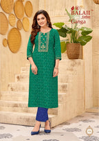 Balaji Ganga Vol 1 Cotton Printed Straight Kurtis Collection