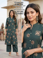 Simran D No 101 To 10 Dhabu Cotton Printed Kurti With Bottom
