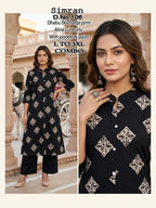 Simran D No 101 To 10 Dhabu Cotton Printed Kurti With Bottom