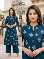 Simran D No 101 To 10 Dhabu Cotton Printed Kurti With Bottom