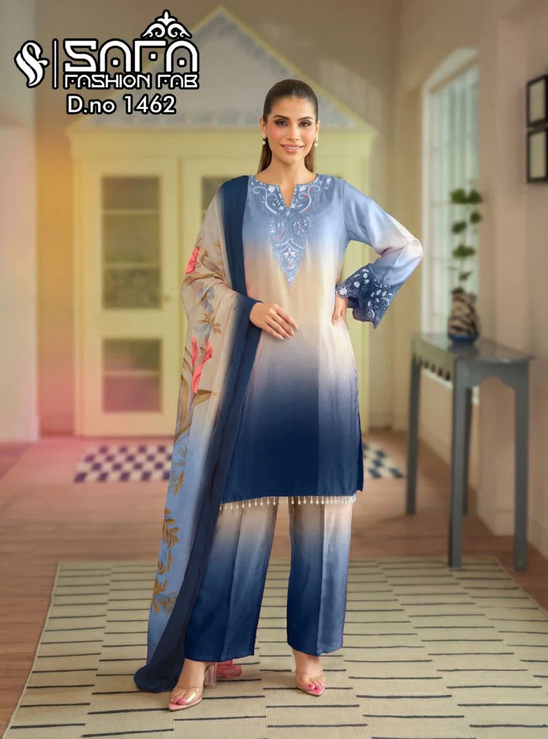 Safa Fashion Fab 1462 Satin Digital Printed Salwar Suit Collection