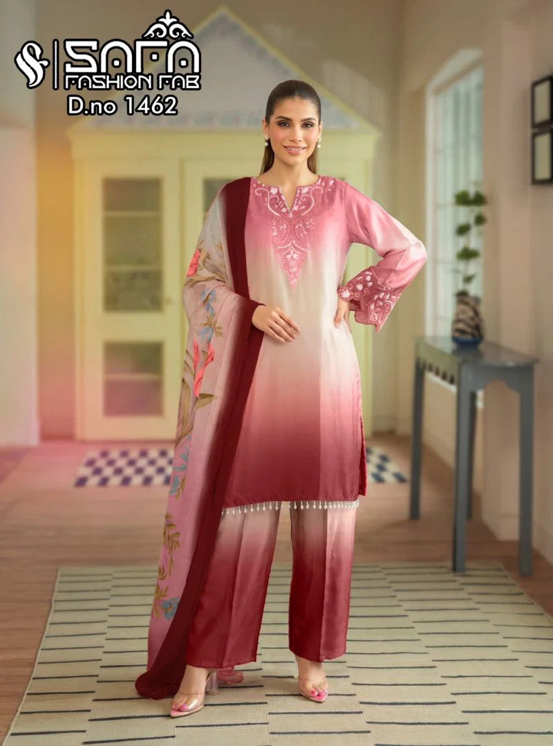 Safa Fashion Fab 1462 Satin Digital Printed Salwar Suit Collection
