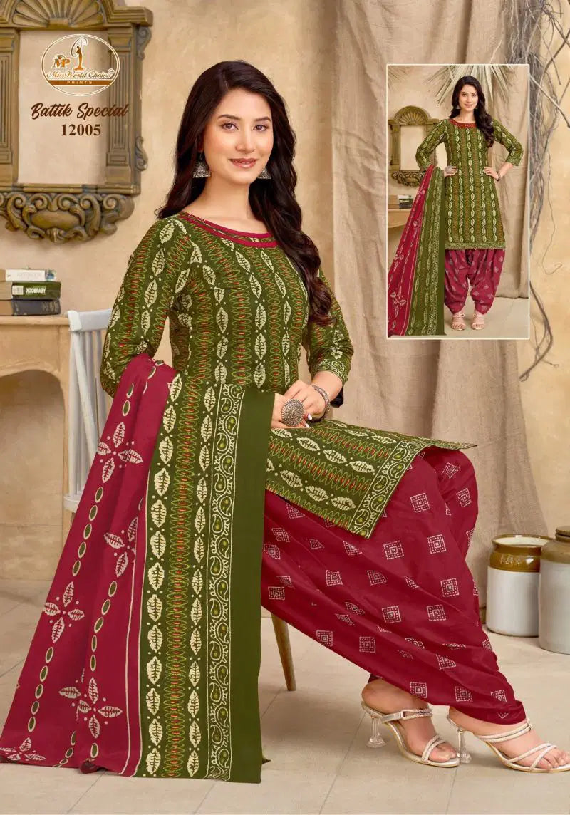 Miss World Battik Special Vol 12 Readymade Cotton Patiyala Dress
