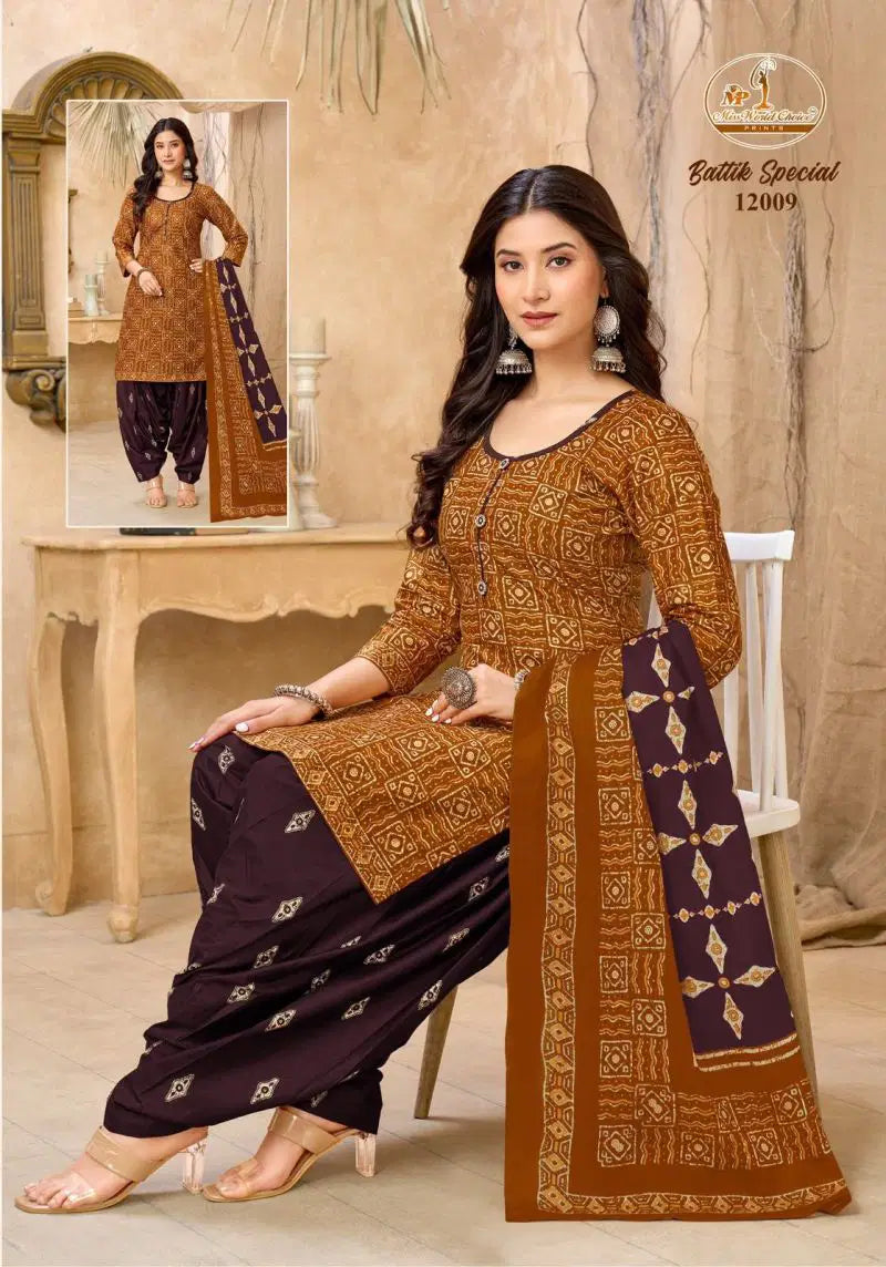 Miss World Battik Special Vol 12 Readymade Cotton Patiyala Dress