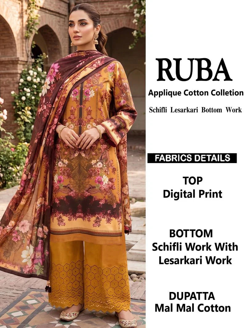 Al Karam Ruba Cotton Printed Dress Material Collection