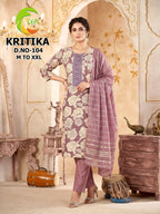 Kritika D No 101 To 08 Vertican Discharge Printed Kurti Pant With Dupatta
