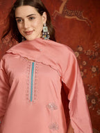 Md Mahi 15 Roman Silk With Embroidery Work Kurti Set Collection