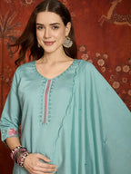 Md Mahi 15 Roman Silk With Embroidery Work Kurti Set Collection