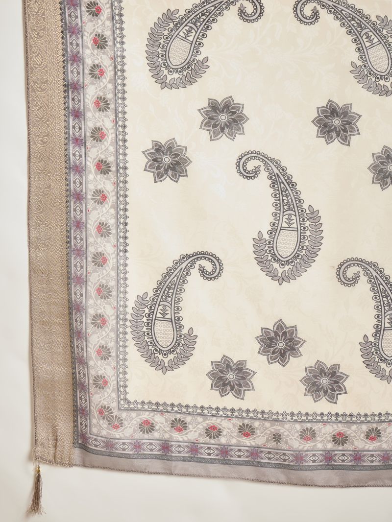 Md Mahi 16 Roman Silk Handworked Kurti With Bottom Dupatta
