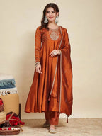 Navya Kurti 280 Vichitra Silk Embroidered Anarkali Kurti Set