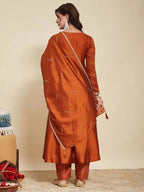 Navya Kurti 280 Vichitra Silk Embroidered Anarkali Kurti Set