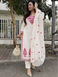 Navya Kurti 281 Cotton Embroidered Kurti With Bottom Dupatta