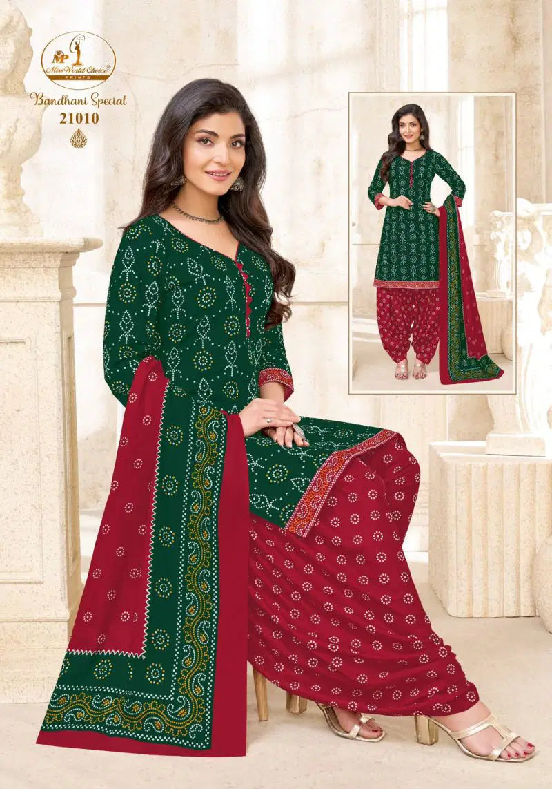 Miss World Bandhani Vol 21 Readymade Cotton Patiyala Dress