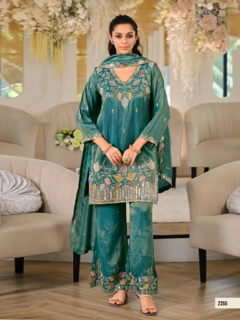 Zannat 2358 Roman Simmar Beads Worked Salwar Kameez
