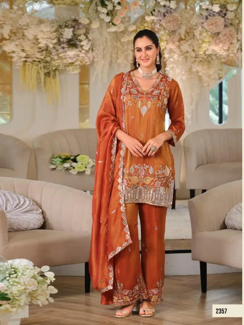 Zannat 2358 Roman Simmar Beads Worked Salwar Kameez