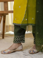 Vp 9809 Lemon Brownie Silk Blend Embriudered Kurti Set