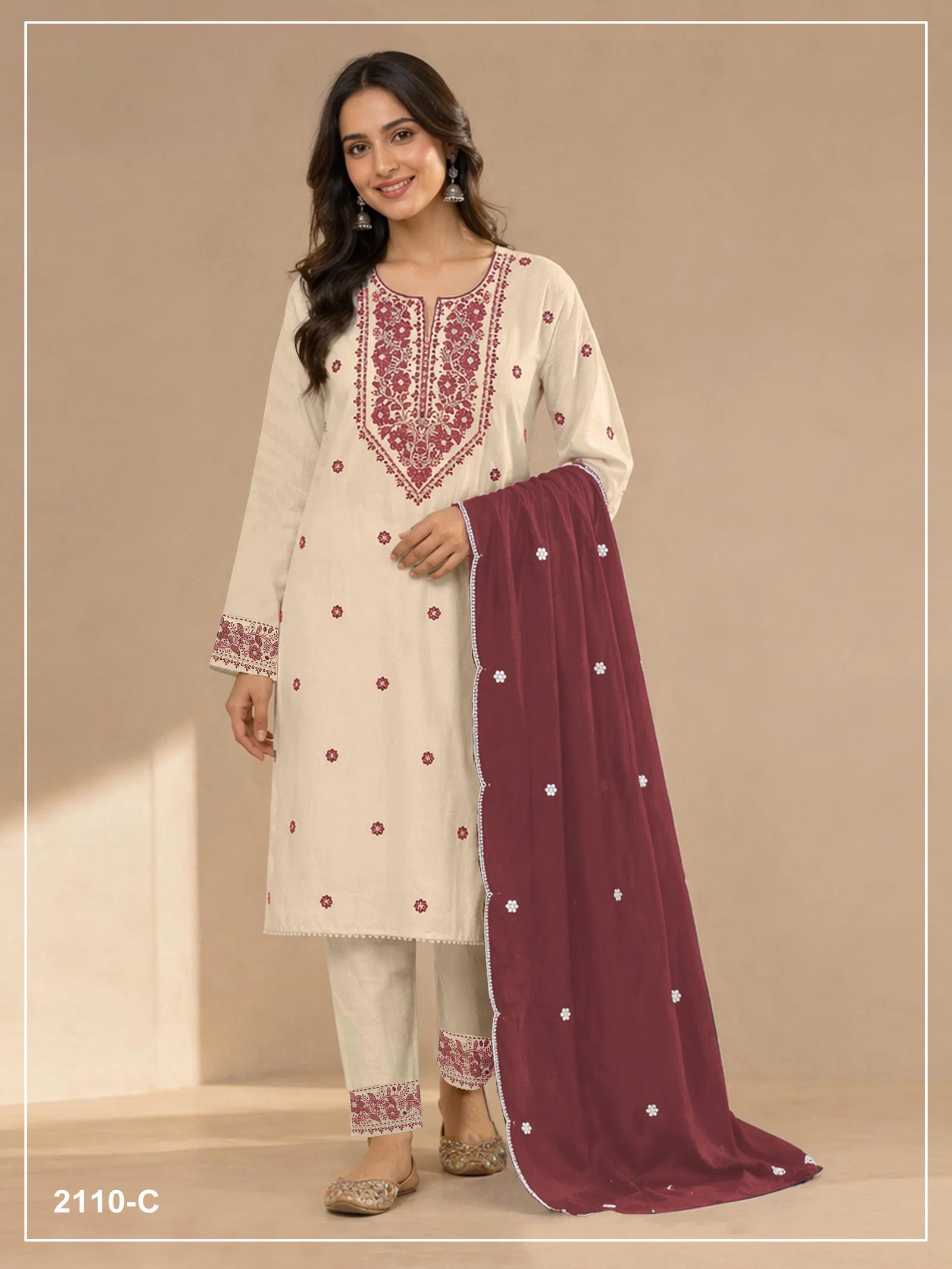 2110 Master Colors A To D Khadi Cotton Embroidered Salwar Kameez Collection