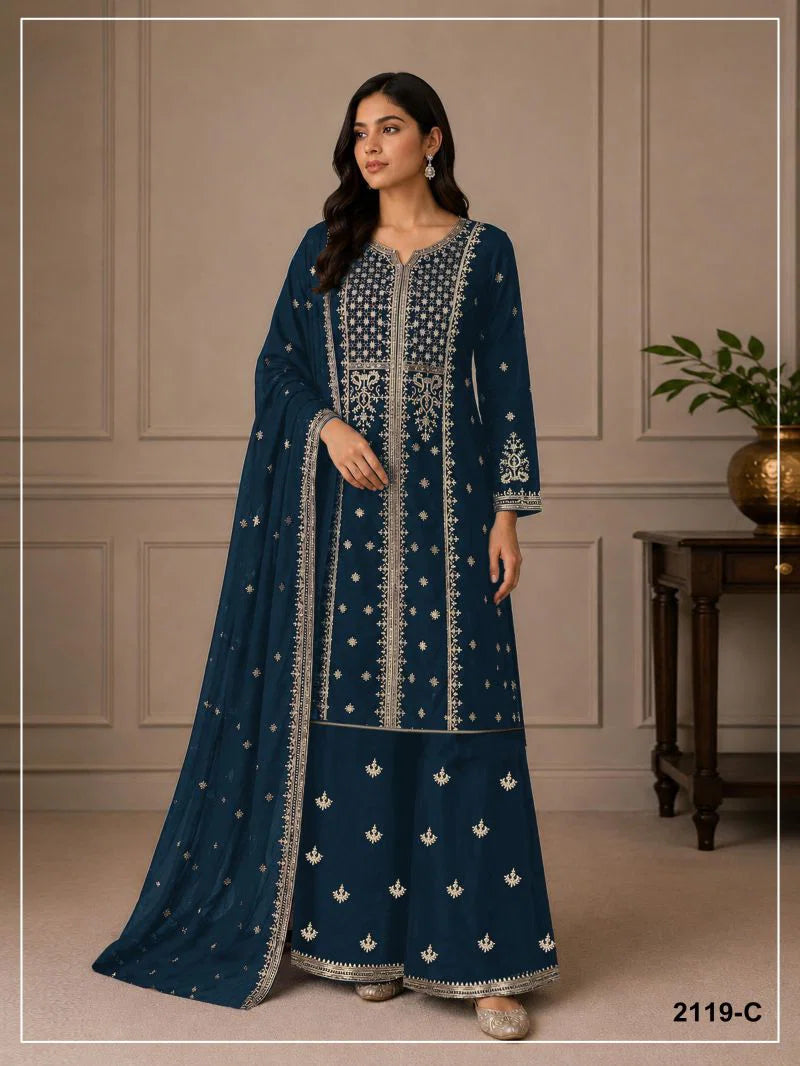 2119 Master Colors A To D Georgette Embroidered Salwar Kameez