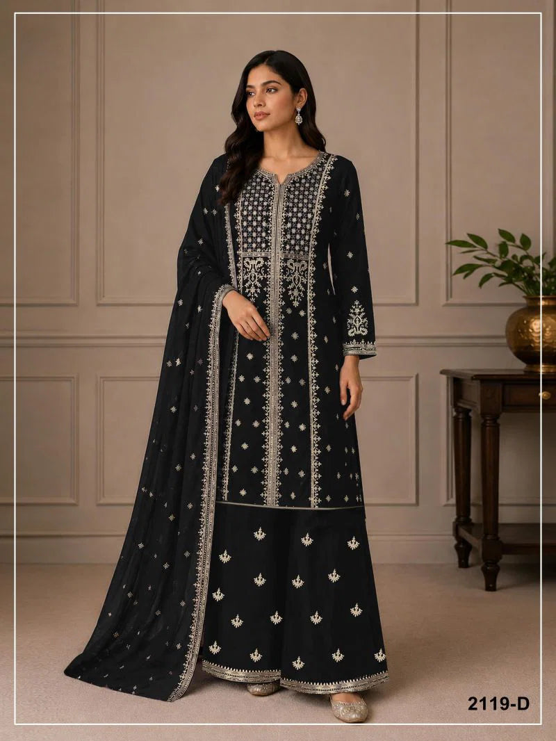 2119 Master Colors A To D Georgette Embroidered Salwar Kameez