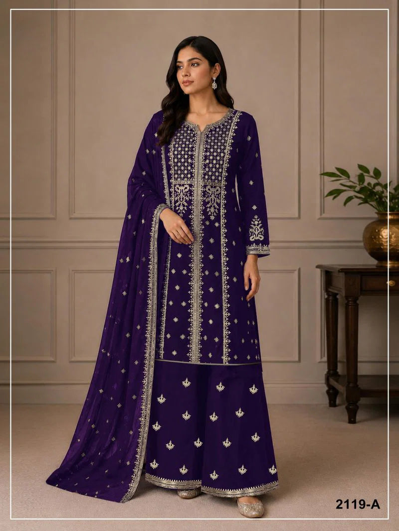 2119 Master Colors A To D Georgette Embroidered Salwar Kameez