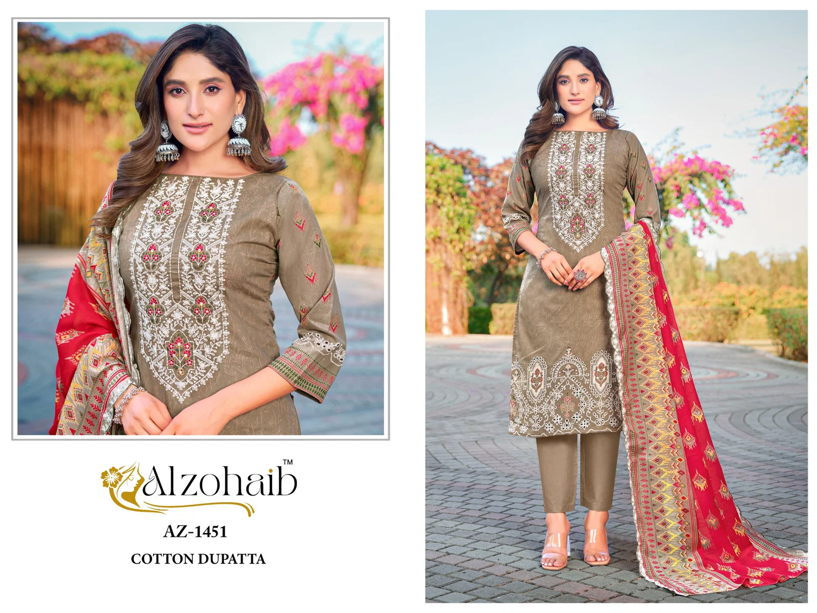 Alzohaib Aaliya Vol 1 Cotton Dupatta Cotton Pakistani Salwar Kameez