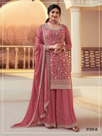3123 A To D Master Colors Chinon Embroidered Kurti With Bottom Dupatta