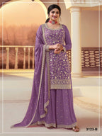 3123 A To D Master Colors Chinon Embroidered Kurti With Bottom Dupatta
