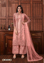 4570 Master Colors Butterfly Net Embroidered Kurti Bottom Dupatta With Koti Full Catalog available at wholesale rate.