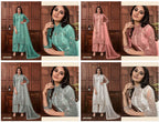 4570 Master Colors Butterfly Net Embroidered Kurti Bottom Dupatta With Koti Full Catalog available at wholesale rate.